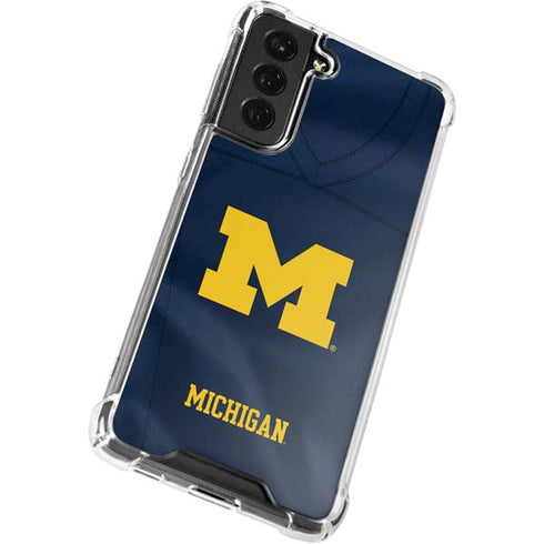 University of Michigan Blue Jersey Galaxy S21 FE Clear Case